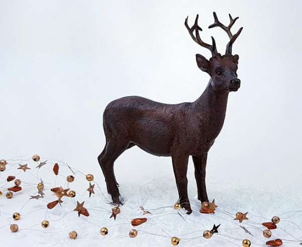 Ein großer Hirsch mit brajnem Geweih für Ihre elegante Weihnachtsdeko - 4
