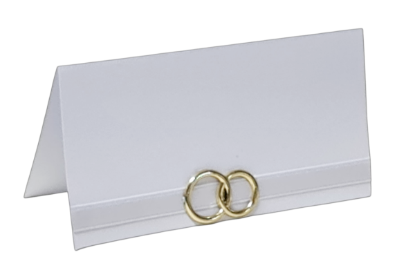Tischkarte mit einem Band und zwei Ringen 2