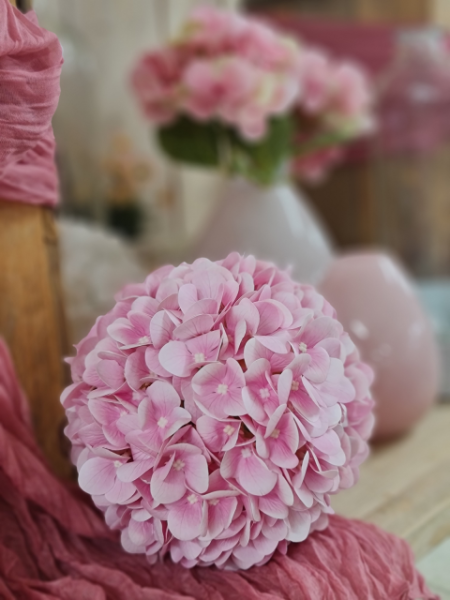 Hortensien-Kugel aus Seide, rosa, 20 cm - 2 Hortensien-Kugel aus Seide, rosa, 20 cm - 2