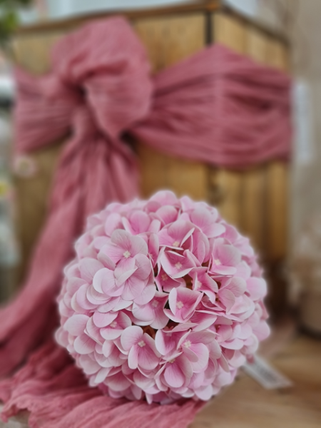 Hortensien-Kugel aus Seide, rosa, 20 cm - 5 Hortensien-Kugel aus Seide, rosa, 20 cm - 5