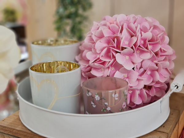 Hortensien-Kugel aus Seide, rosa, 20 cm - 6 Hortensien-Kugel aus Seide, rosa, 20 cm - 6