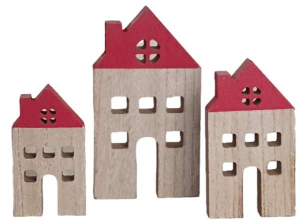 Häuser für eine Häuserzeile aus Holz - 3 Häuser für eine Häuserzeile aus Holz - 3