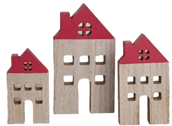 Häuser für eine Häuserzeile aus Holz - 3 Häuser für eine Häuserzeile aus Holz - 3