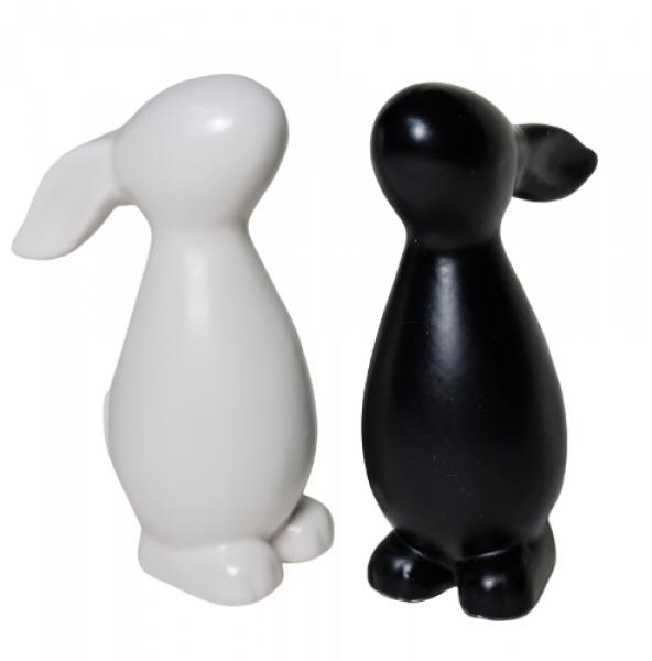 kleiner Hase für Ihre Osterdeko in Weiß oder Schwarz - 1
