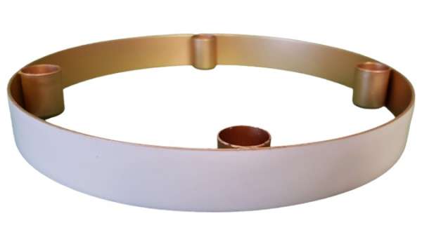 Metallkerzenring, weiß, Kerzenhalter - 4
