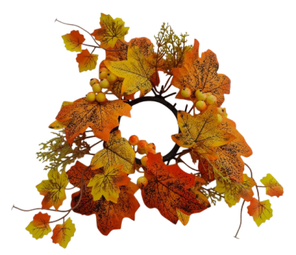 Herbstlicher Kerzenring mit Blättern und Beeren Ø 23 cm Herbstlicher Kerzenring mit Blättern und Beeren Ø 23 cm