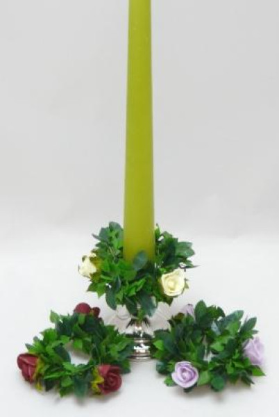 Kerzen, Kerzendeko - Kleiner Kerzenring mit Rosen. Tischdeko-online.de 4