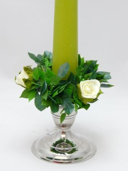 Kerzen, Kerzendeko - Kleiner Kerzenring mit Rosen. Tischdeko-online.de 5