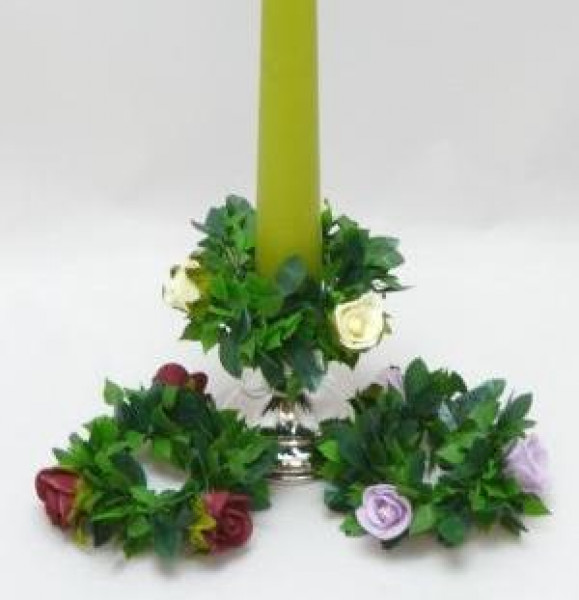 Kerzen, Kerzendeko - Kleiner Kerzenring mit Rosen. Tischdeko-online.de 1