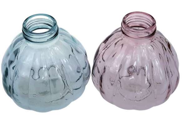 Geriffelte Kugelvase in zwei Farben - 5