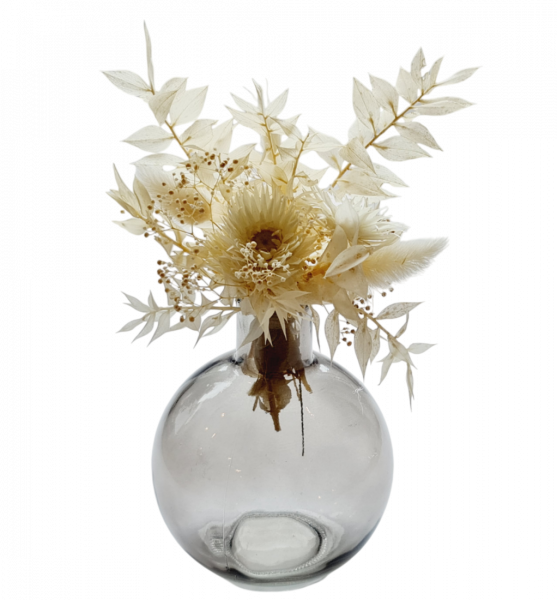 Kugelvase aus durchsichtigem, schwarzem Glas - 2 Kugelvase aus durchsichtigem, schwarzem Glas - 2