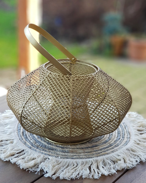 Platzdeckchen in der Farbe Blau/Natur mit Fransen im Boho-Style - 6