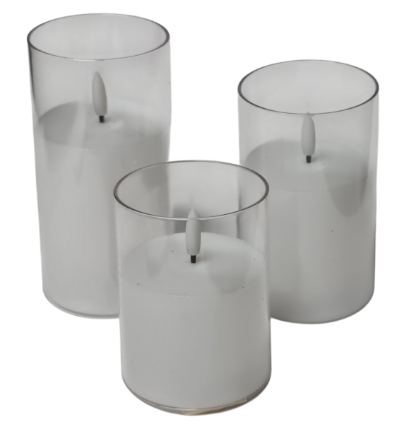 Dieses stilvolle LED Kerzenset mit zartem Rosenmotiv sorgt für eine warme, romantische Atmosphäre in jedem Raum.