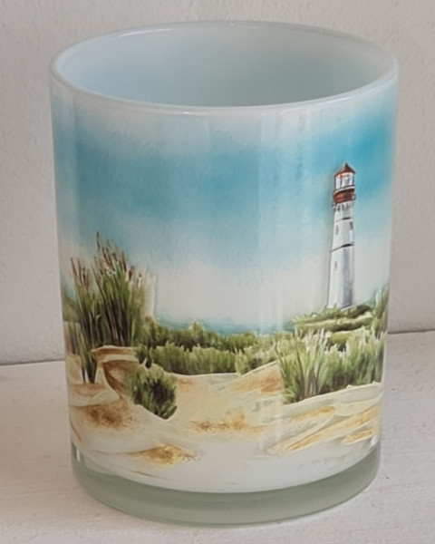 blaues Windlichtglas mit einem Fisch, zur Kommunion, Konfirmation, Taufe - 3 blaues Windlichtglas mit einem Fisch, zur Kommunion, Konfirmation, Taufe - 3