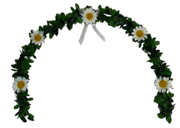 Ehrenplatzdeko, Ehrenplatz Girlande aus Rosenblättern und Margeriten - B1