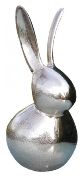 Osterdekoration - ein edler Hase aus Metall, silberfarben - 1