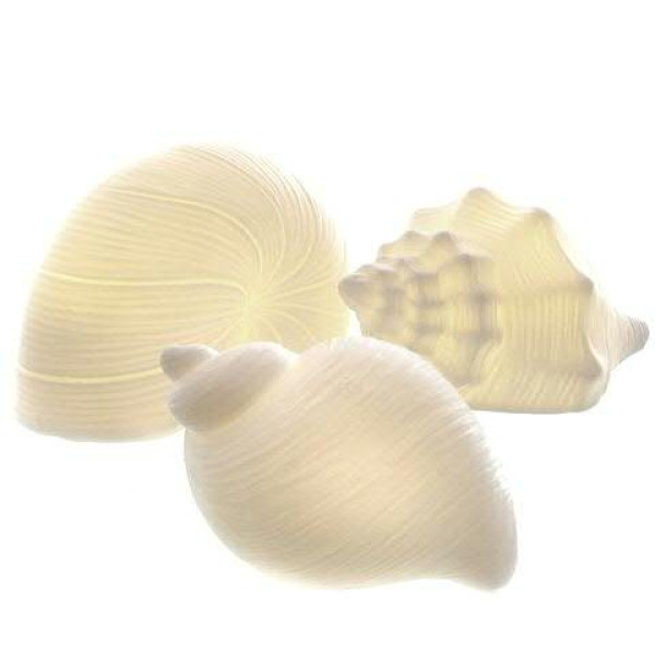 Muscheln aus weißem Porzellan mit LED-Beleuchtung - 1 Muscheln aus weißem Porzellan mit LED-Beleuchtung - 1