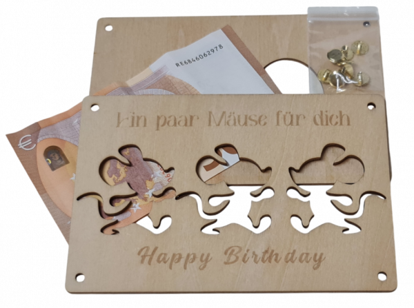 Geldgeschenk zum Geburtstag, Geldbox "Mäuse" - 2 Geldgeschenk zum Geburtstag, Geldbox "Mäuse" - 2