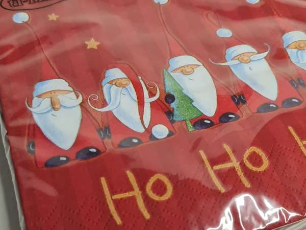 Servietten - Santas singing Ho Ho Ho, in der Farbe Rot - 3