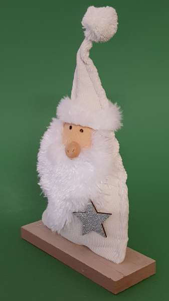 Nikolaus aus Stoff (Kord) in Creme mit einem Glitzerstern - 4