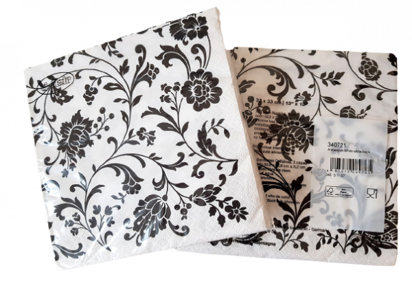 Servietten mit einem schwarzen Ornament, arabesque - 2