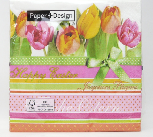 Servietten zu Ostern mit bunten Tulpen 1 Servietten zu Ostern mit bunten Tulpen 1