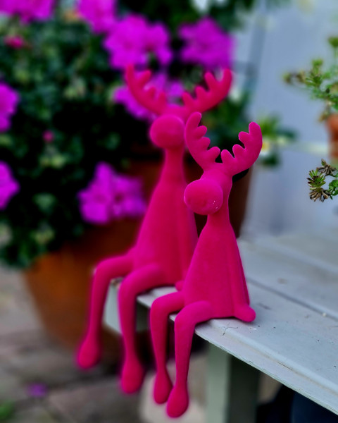 Kantenhocker Elch in zwei Größen, pink