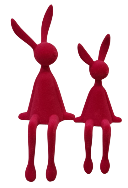 Sitzender Osterhase – Beflockte Dekofigur in 4 Farben - 3