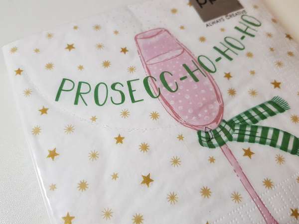 Weihnachtsservietten: "Prosecco Ho-Ho", zu Weihnachten oder Mädelsabend - 2 Weihnachtsservietten: "Prosecco Ho-Ho", zu Weihnachten oder Mädelsabend - 2
