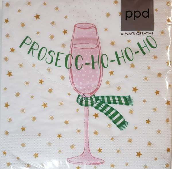 Weihnachtsservietten: "Prosecco Ho-Ho", zu Weihnachten oder Mädelsabend - 1 Weihnachtsservietten: "Prosecco Ho-Ho", zu Weihnachten oder Mädelsabend - 1