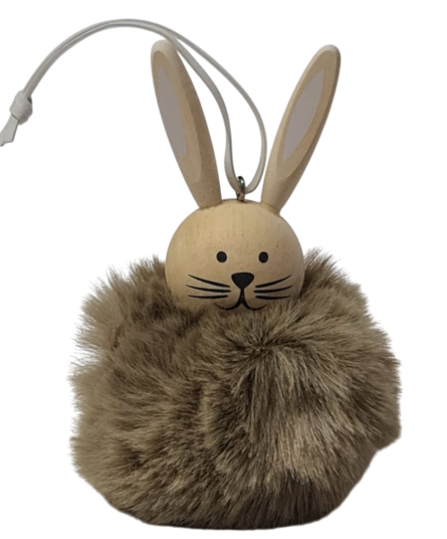 Ein Puschelhase, Fellhase mit Stoffohren - 1