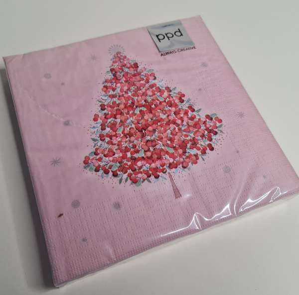 Weihnachtsservietten "Christmas Tree in Rosé" - 2