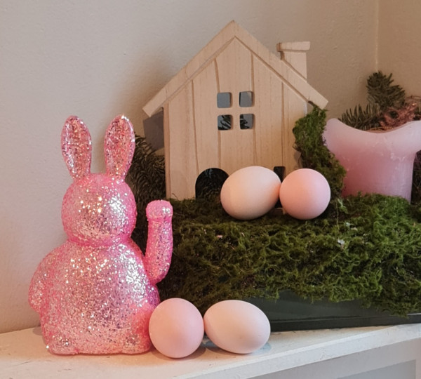 Winkender Hase "Winky" in in rosaglitzer