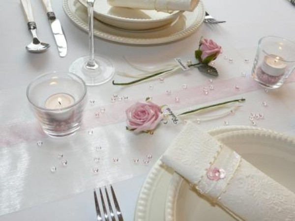 Gastgeschenk, Tischdeko Rose mit Satinbändern 2 Gastgeschenk, Tischdeko Rose mit Satinbändern 2