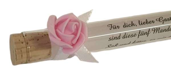 Gastgeschenke, Glasröhrchen, Reagenzglas, Rose_3 Gastgeschenke, Glasröhrchen, Reagenzglas, Rose_3