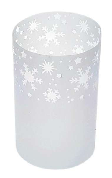 Pergament-Windlicht, Tischlicht mit ausgestanzten Schneeflocken - 1