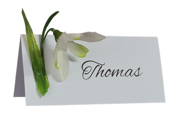 Tischkarte mit Schneeglöckchen 1