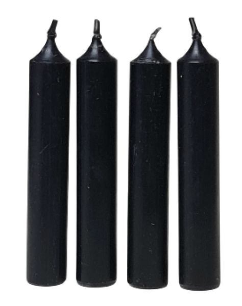 Kurze Stabkerzen in Schwarz, 13 cm - stylishe Kerzendeko - 1 Kurze Stabkerzen in Schwarz, 13 cm - stylishe Kerzendeko - 1