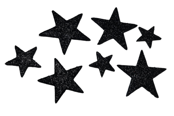 Weihnachtsdeko - 24 schwarze Glitzersterne zum Streuen in 3 Größen- 1 Weihnachtsdeko - 24 schwarze Glitzersterne zum Streuen in 3 Größen- 1