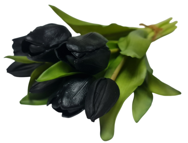 Blumenstrauß aus schwarzen, künstlichen Tulpen - 3 Blumenstrauß aus schwarzen, künstlichen Tulpen - 3