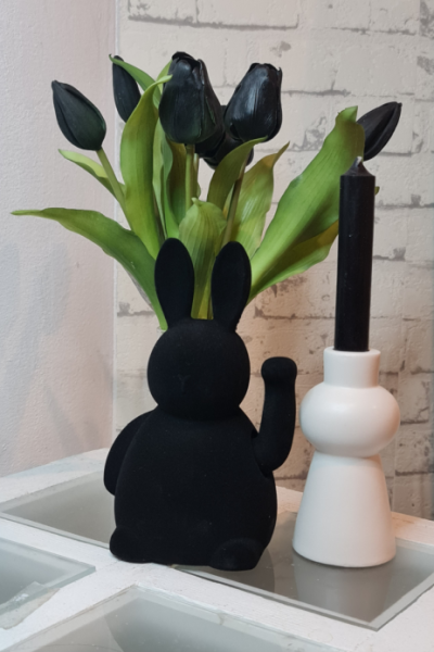 Kurze Stabkerzen in Schwarz, 13 cm - stylishe Kerzendeko - 2 Kurze Stabkerzen in Schwarz, 13 cm - stylishe Kerzendeko - 2