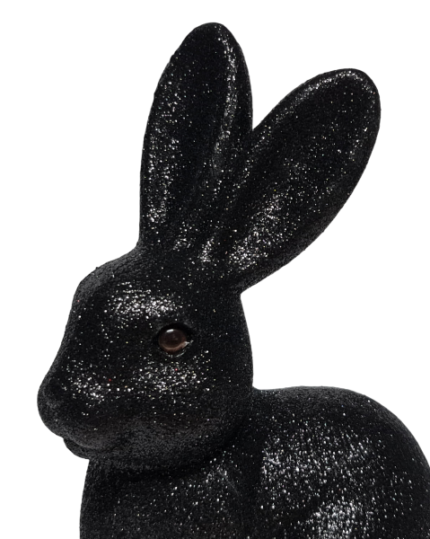 Blickfang für Ihre Osterdeko - ein Glitzerhase in der Farbe Schwarz - 2 Blickfang für Ihre Osterdeko - ein Glitzerhase in der Farbe Schwarz - 2