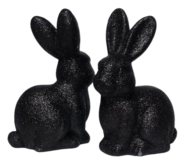 Blickfang für Ihre Osterdeko - ein Glitzerhase in der Farbe Schwarz - 3 Blickfang für Ihre Osterdeko - ein Glitzerhase in der Farbe Schwarz - 3