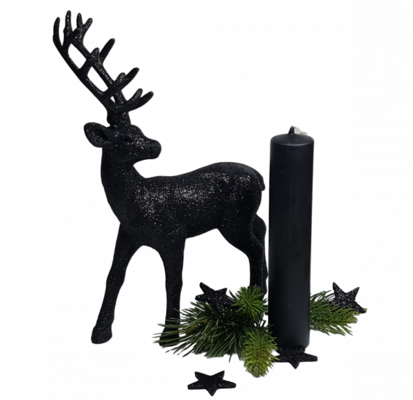 Weihnachtsdeko - 24 schwarze Glitzersterne zum Streuen in 3 Größen - 2 Weihnachtsdeko - 24 schwarze Glitzersterne zum Streuen in 3 Größen - 2