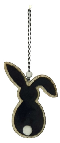 Osterdekoration - kleiner Hase aus Holz und Plüsch zum Hängen - 2 Osterdekoration - kleiner Hase aus Holz und Plüsch zum Hängen - 2