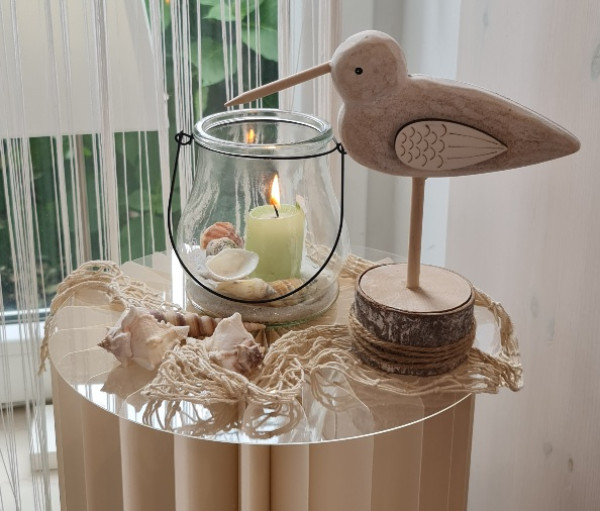 Maritimes Windlicht aus Glas, 13 cm - 4