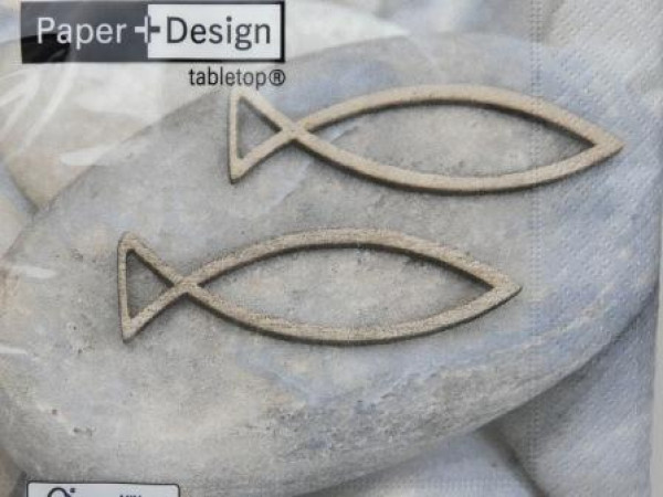 Servietten mit Steinen und Fischen 2 Servietten mit Steinen und Fischen 2
