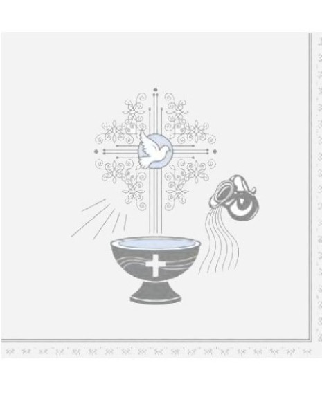 Servietten mit einem Kreuz, Kelch und einer Taube Servietten mit einem Kreuz, Kelch und einer Taube