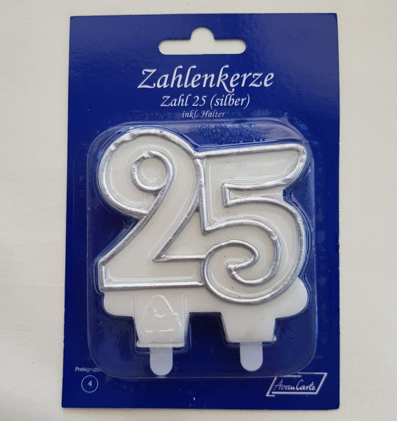 Zahlenkerze 25, Tortenkerze - 1