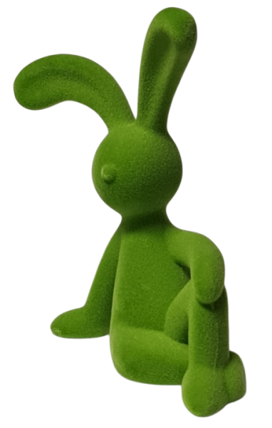 Sitzender Osterhase – Beflockte Dekofigur in 4 Farben - 3
